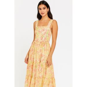 NEW Lanz of Salzburg Midi Maxi Dress Pink Floral Sleeveless size S